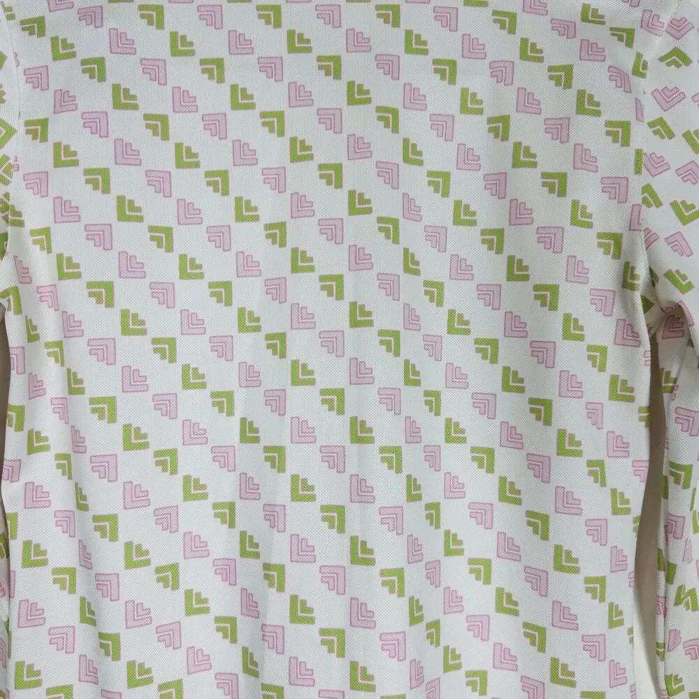 Tory Sport Logo Print Tech Pique Cool Max Rare Polo Shirt XS Long Sleeve Golf